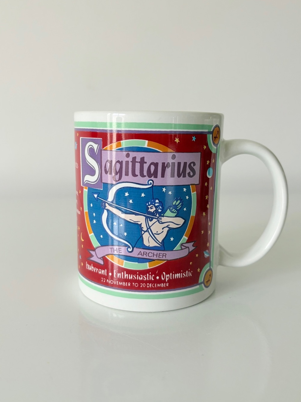Sagittarius Astrological Sign Coffee Mug Vintage 1990s Zodiac Horoscope Sign